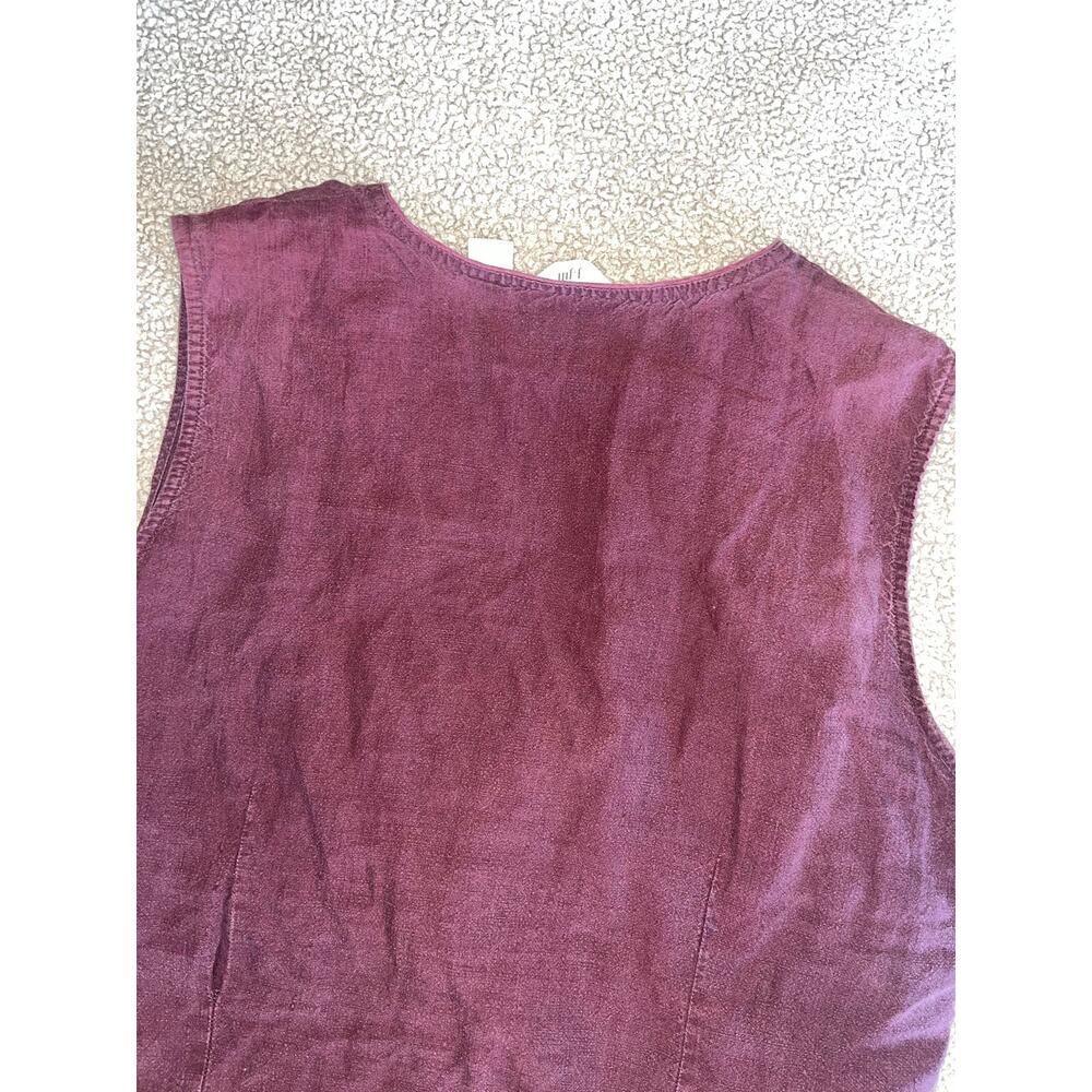 J. Jill Burgundy Linen Wrap Sleeveless Top Womens M - Picture 5 of 6
